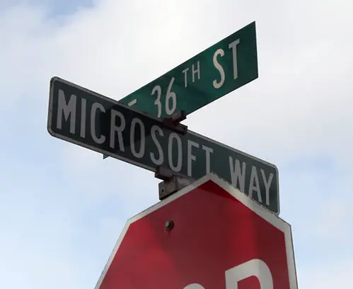 Microsoft street sign